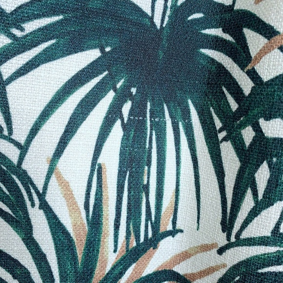 PatBO Palm Jumpsuit (Sz 2) Asymmetric Ruffle Wide Leg Crop Green & White - Picture 15 of 16